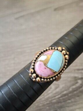 Ring Cotton Candy On Copper Adjustable Band 7-8-9-10